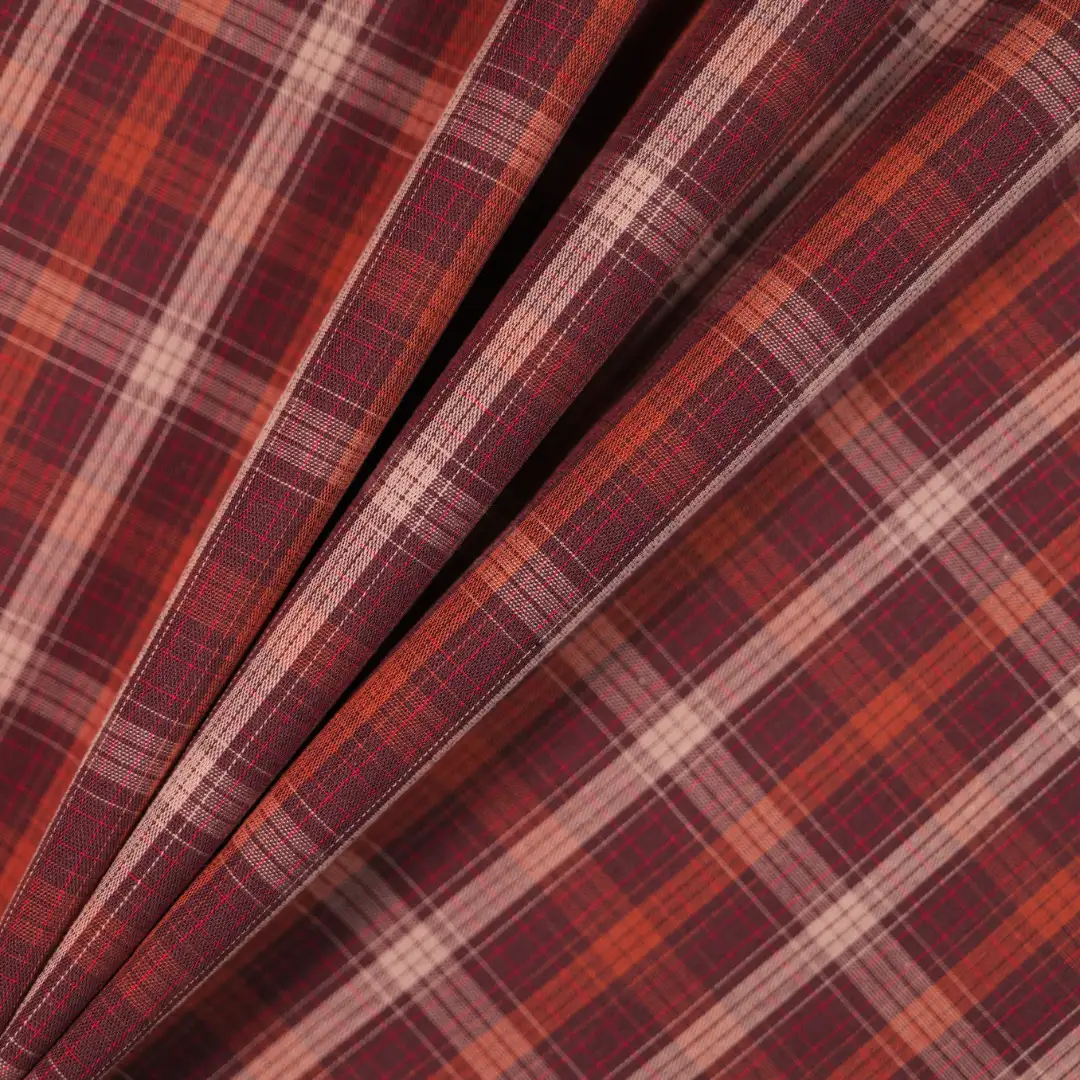 China Fabric for Shirt,Big Pockets Shirt Dress,Girls Ruffled Square-Collar Fitted Shirt Yarn Dyed Check Natural Woven Fabric Cotton RED color buy from China wholesaler bulk order at wholesale price free worldwide shipping Alibaba