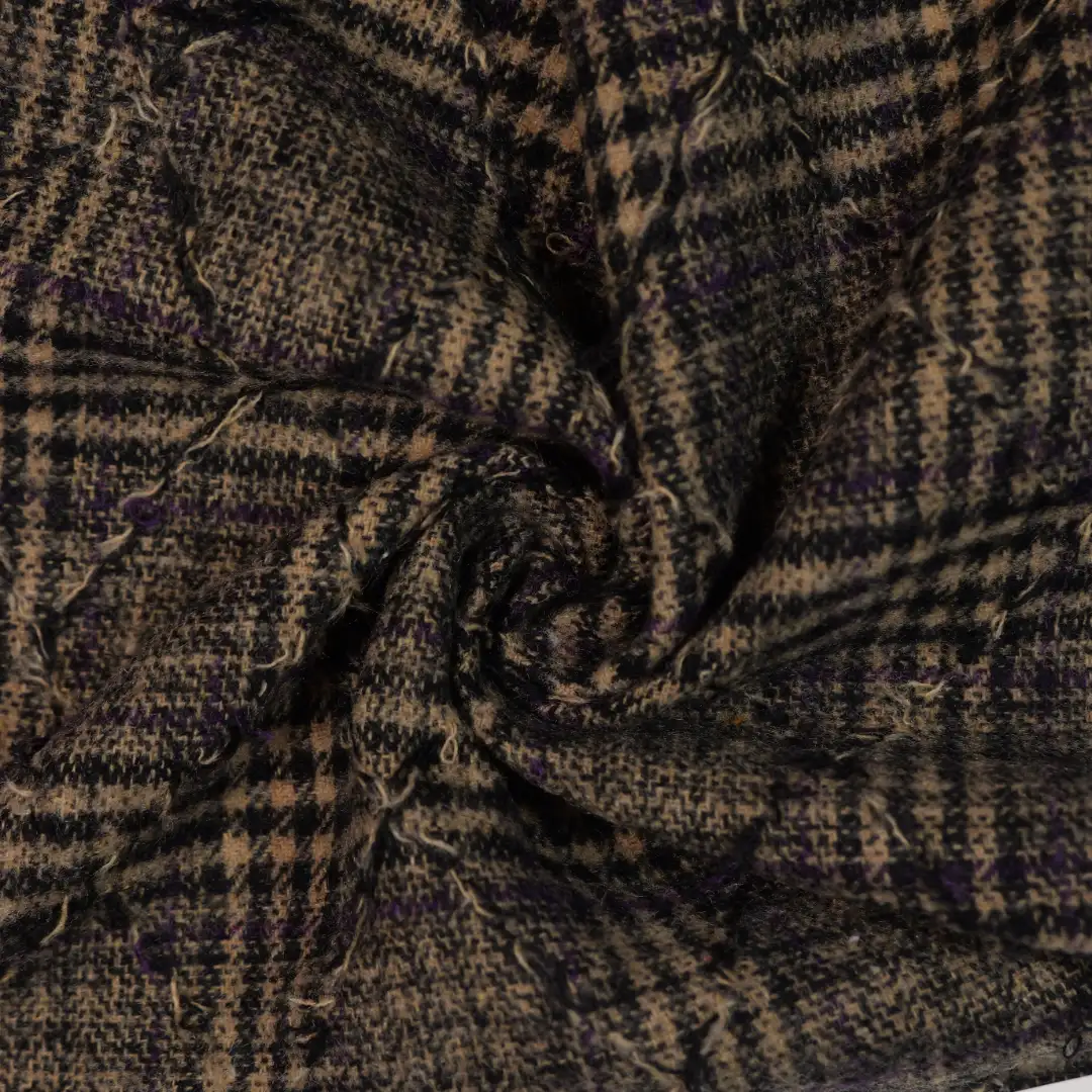 China Fabric for Trench Coat,Overcoat Woolen Tweed Woolen Polyester brown color buy from China wholesaler bulk order at wholesale price free worldwide shipping Alibaba