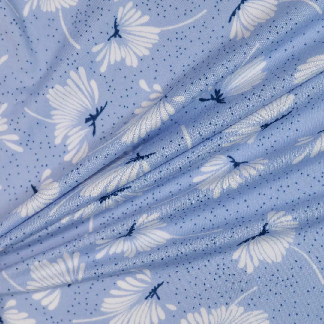 China Fabric for Loungewear Single Jersey Knit Fabric Polyester Spandex blue color buy from China wholesaler bulk order at wholesale price free worldwide shipping Alibaba