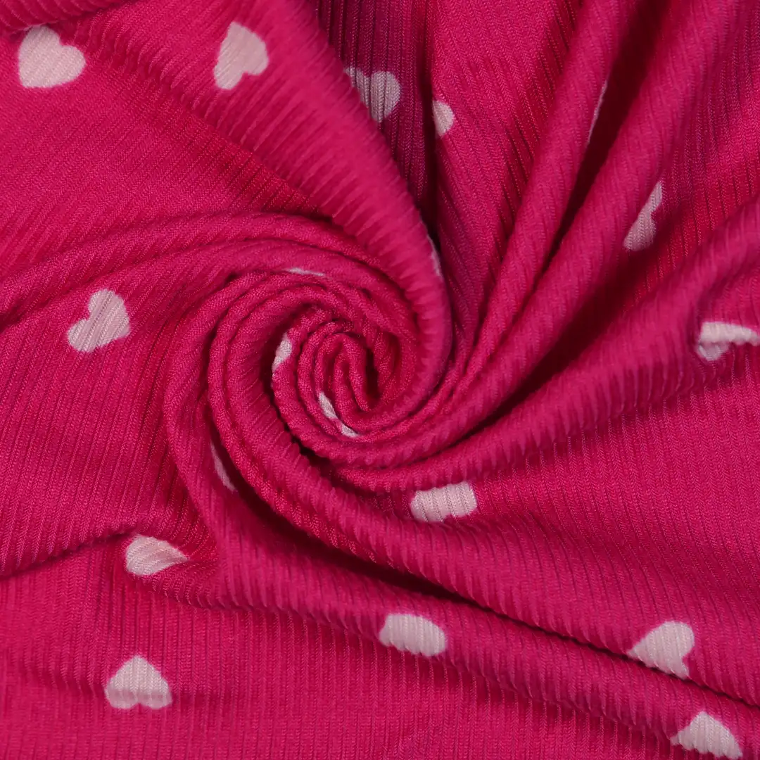 China Fabric for Loungewear Rib Knit Fabric Polyester Spandex rose-red color buy from China wholesaler bulk order at wholesale price free worldwide shipping Alibaba