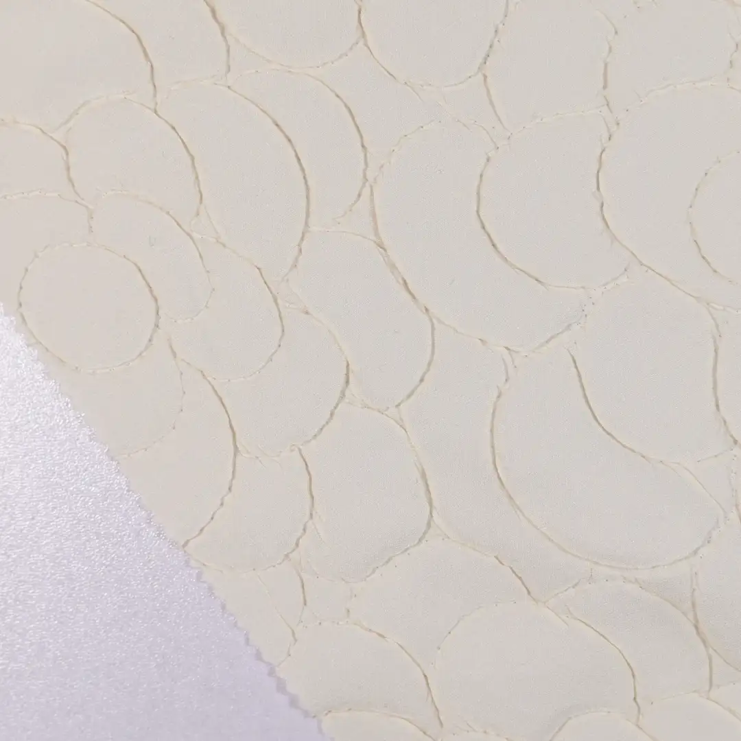 China Fabric for Skirt Schiffli Synthetic Woven Fabric Polyester Milky white color buy from China wholesaler bulk order at wholesale price free worldwide shipping Alibaba