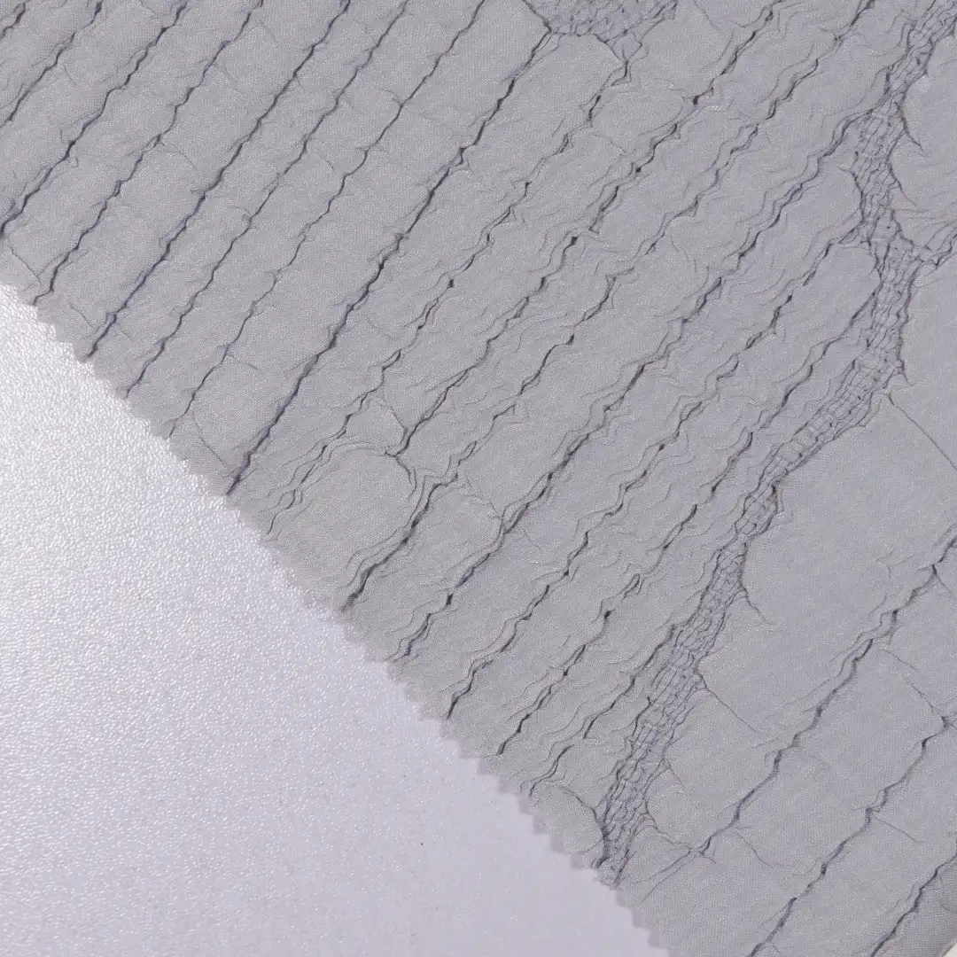 China Fabric for Skirt Schiffli Synthetic Woven Fabric Polyester grey color buy from China wholesaler bulk order at wholesale price free worldwide shipping Alibaba
