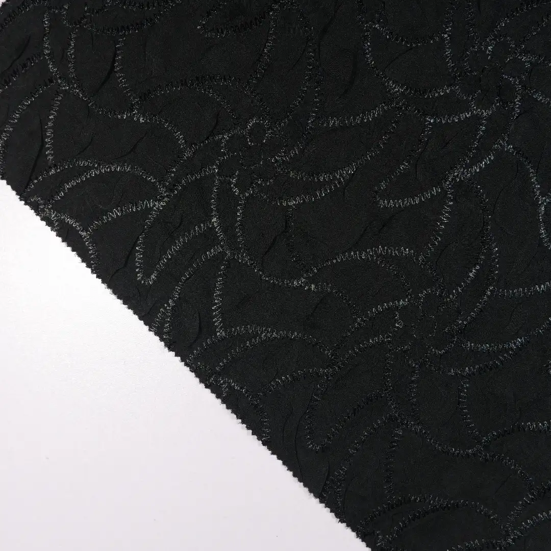 China Fabric for Skirt Schiffli Synthetic Woven Fabric Polyester black color buy from China wholesaler bulk order at wholesale price free worldwide shipping Alibaba