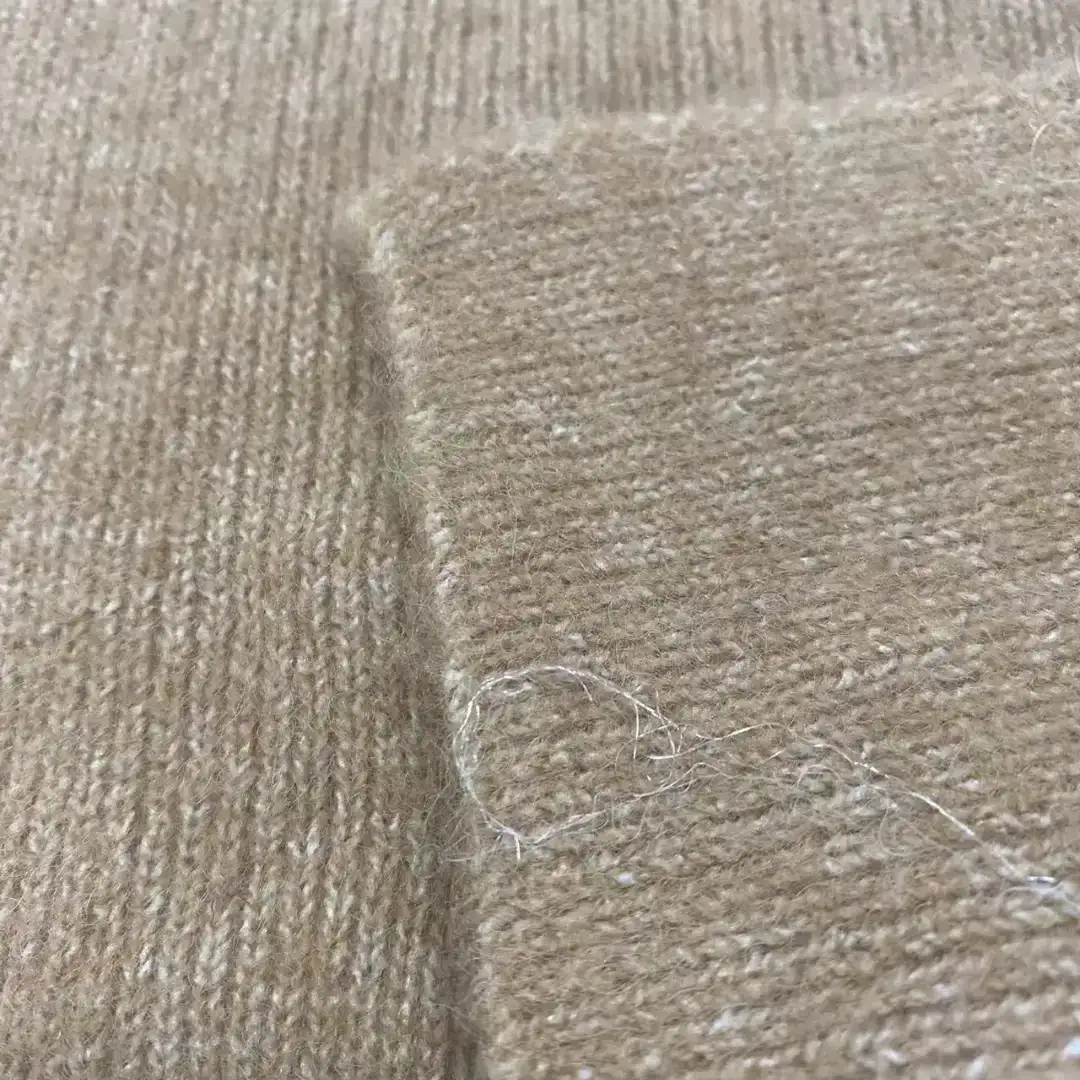 China Yarn for Open Cardigan (Sweater) Mossy Yarn Fancy Yarn Recycled Polyester Acrylic Nylon Elastane Light Brown color buy from China wholesaler bulk order at wholesale price free worldwide shipping Alibaba