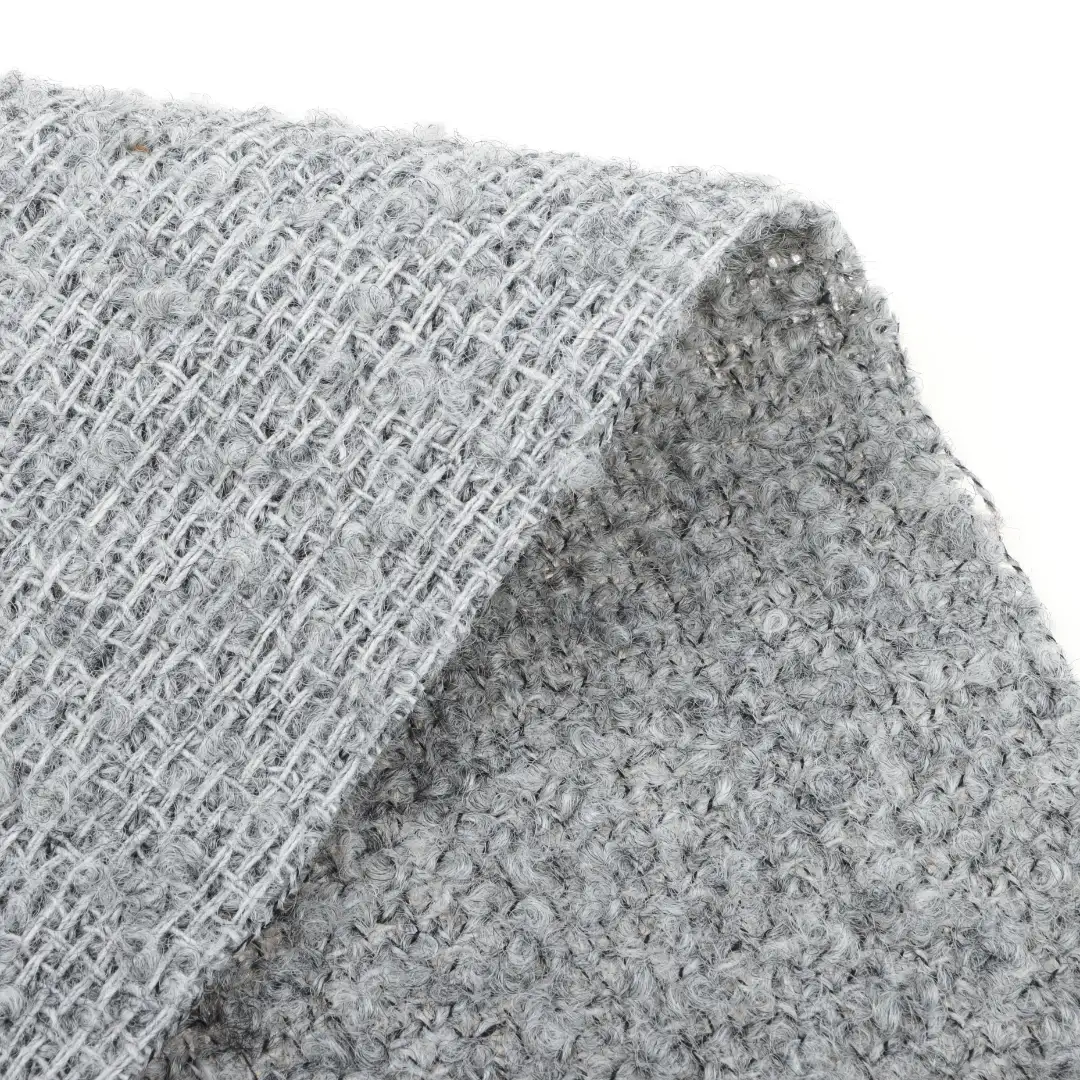 China Fabric for Jackets,Trench Coat,Overcoat Loop Pile Woolen Woolen Wool Polyester Gray color buy from China wholesaler bulk order at wholesale price free worldwide shipping Alibaba