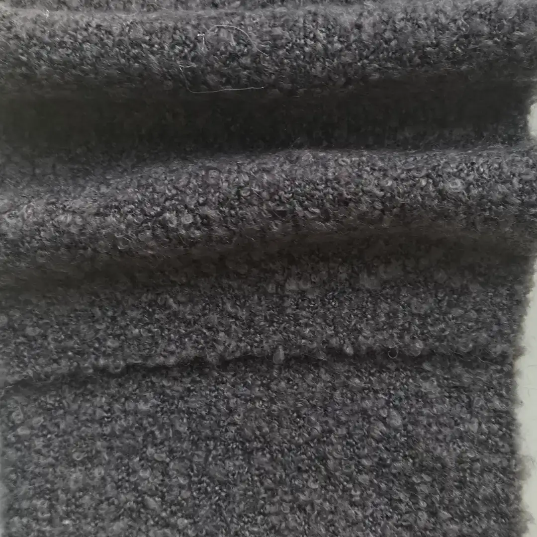 China Yarn for Open Cardigan (Sweater),Full-Zipper Cardigan (Sweater),Round Neck Pullover (Sweater),Roll Neck Jumper (Sweater) Boucle Yarn Fancy Yarn Recycled Polyester Acrylic Polyester Wool Spandex Dark Grey color buy from China wholesaler bulk order at wholesale price free worldwide shipping Alibaba