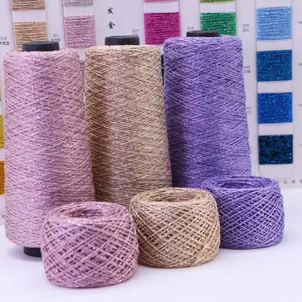 China Yarn for Ladies Vest (Sweater),Men’s Vest (Sweater),Open Cardigan (Sweater),Full-Zipper Cardigan (Sweater),Half-Zipper Cardigan (Sweater),Shirt Long Sleeve Button (Sweater) Lurex Lurex Rayon Metallic Gold 18 color buy from China wholesaler bulk order at wholesale price free worldwide shipping Alibaba