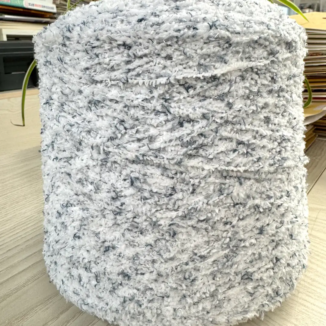 China Yarn for Ladies Vest (Sweater),Men’s Vest (Sweater),Open Cardigan (Sweater),Half-Zipper Cardigan (Sweater),Crew Neck Pullover (Sweater),Crop Top Pullover (Sweater) Teddy Yarn Fancy Yarn Polyester White-Blue color buy from China wholesaler bulk order at wholesale price free worldwide shipping Alibaba