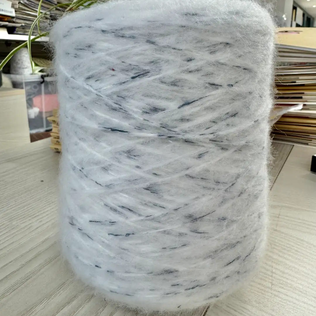 China Yarn for Ladies Vest (Sweater),Men’s Vest (Sweater),Open Cardigan (Sweater),Half-Zipper Cardigan (Sweater),Crew Neck Pullover (Sweater),Crop Top Pullover (Sweater) Air Spun Yarn Fancy Yarn Recycled Polyester Acrylic Wool White-Blue color buy from China wholesaler bulk order at wholesale price free worldwide shipping Alibaba