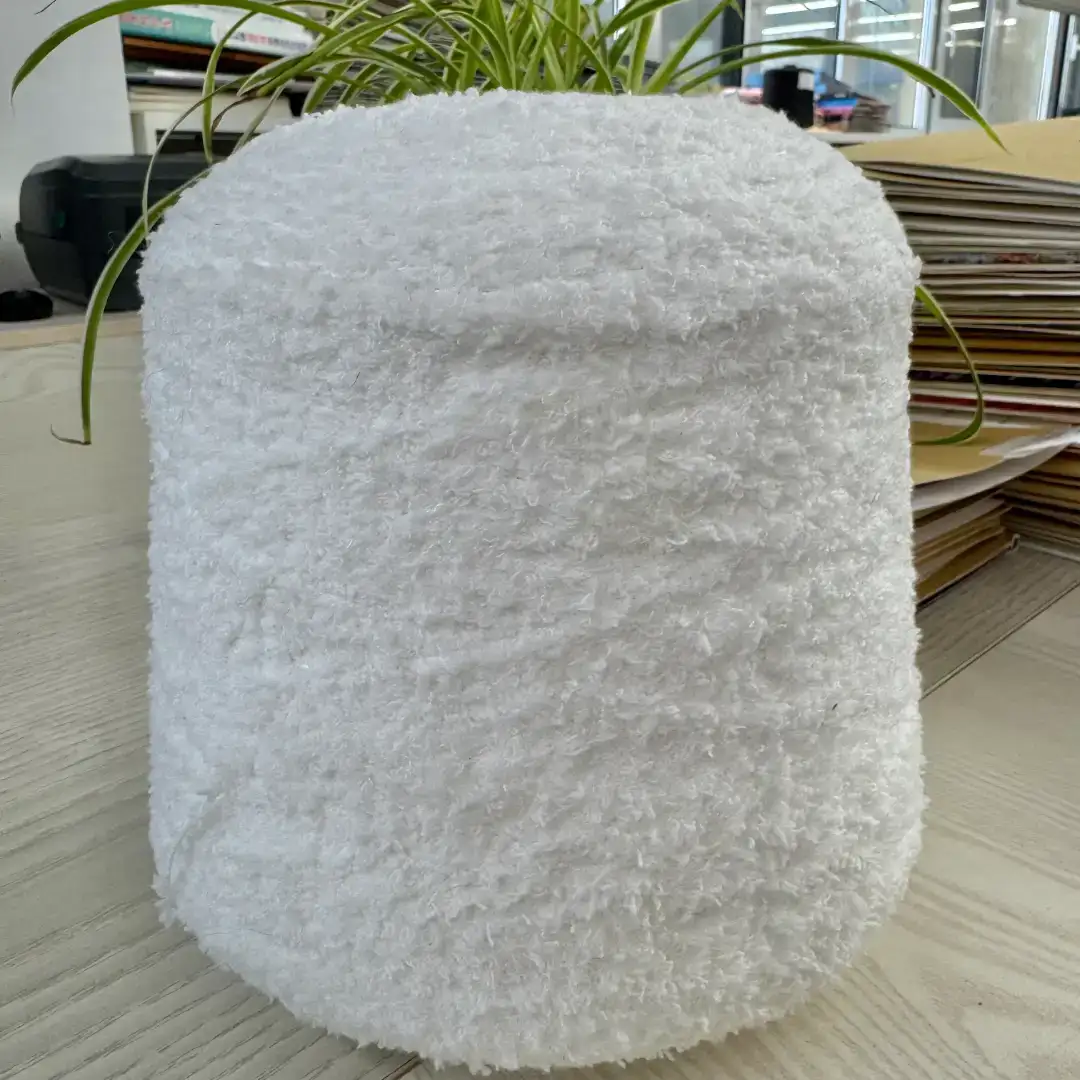 China Yarn for Ladies Vest (Sweater),Men’s Vest (Sweater),Open Cardigan (Sweater),Half-Zipper Cardigan (Sweater),Crew Neck Pullover (Sweater),Crop Top Pullover (Sweater) Teddy Yarn Fancy Yarn Polyester White color buy from China wholesaler bulk order at wholesale price free worldwide shipping Alibaba