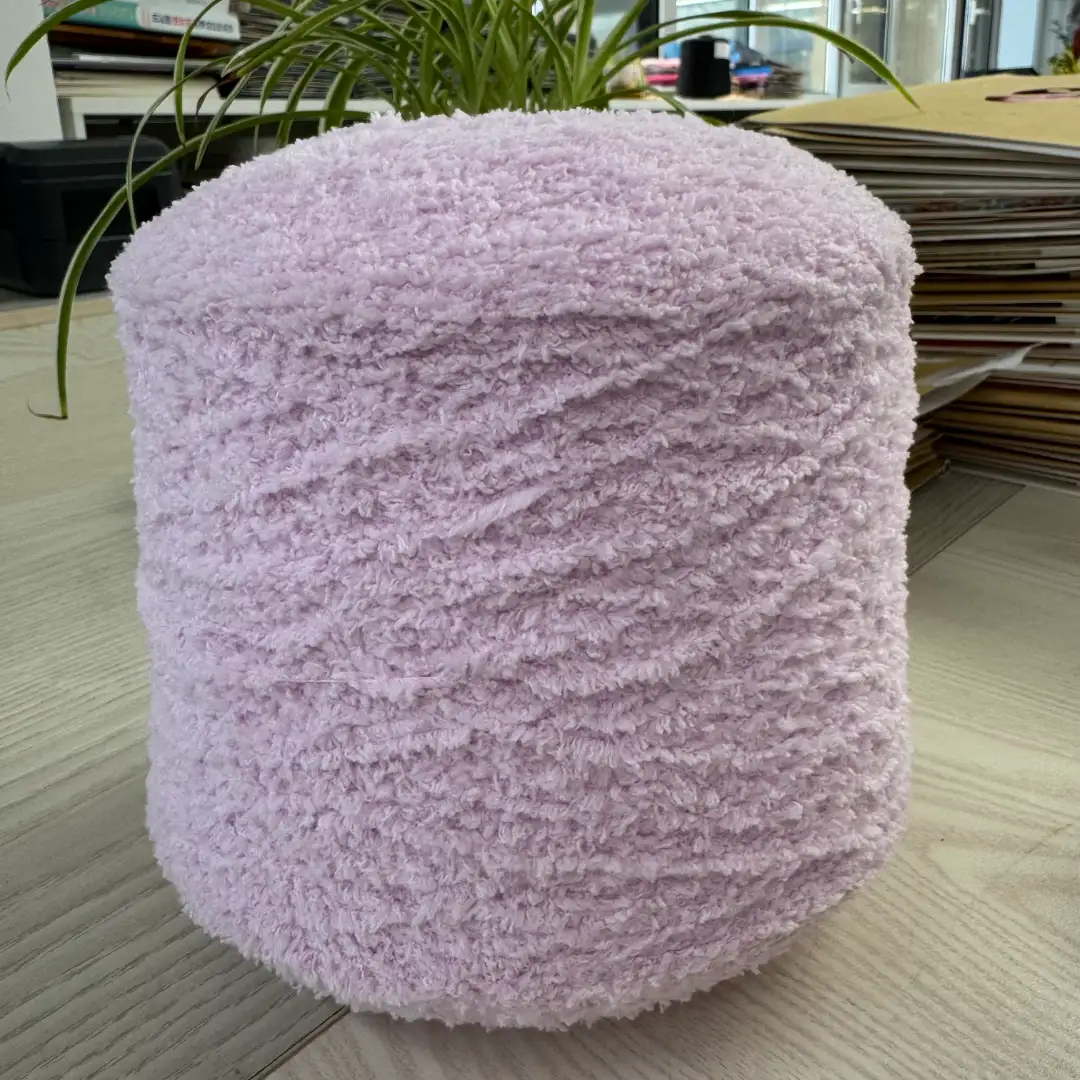 China Yarn for Ladies Vest (Sweater),Men’s Vest (Sweater),Open Cardigan (Sweater),Half-Zipper Cardigan (Sweater),Crew Neck Pullover (Sweater),Crop Top Pullover (Sweater) Teddy Yarn Fancy Yarn Polyester Pink color buy from China wholesaler bulk order at wholesale price free worldwide shipping Alibaba