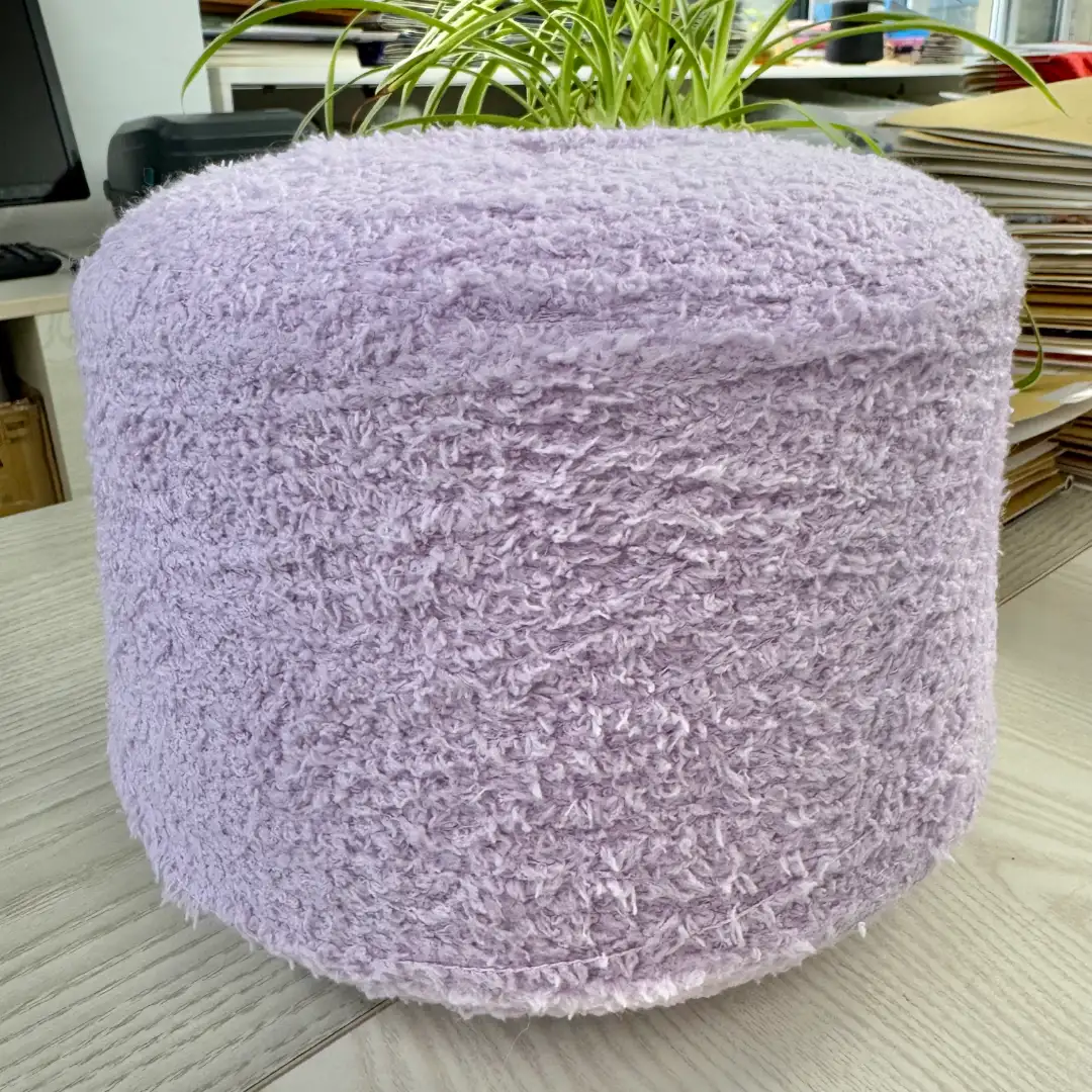 China Yarn for Ladies Vest (Sweater),Men’s Vest (Sweater),Open Cardigan (Sweater),Half-Zipper Cardigan (Sweater),Crew Neck Pullover (Sweater),Crop Top Pullover (Sweater) Teddy Yarn Fancy Yarn Polyester Nylon Purple color buy from China wholesaler bulk order at wholesale price free worldwide shipping Alibaba