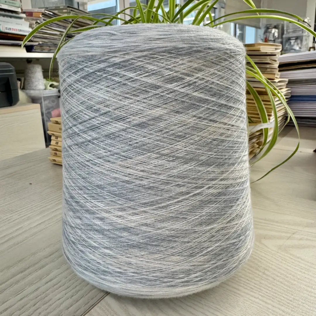 China Yarn for Ladies Vest (Sweater),Men’s Vest (Sweater),Open Cardigan (Sweater),Half-Zipper Cardigan (Sweater),Crew Neck Pullover (Sweater),Crop Top Pullover (Sweater) Semi-Worsted Spun Regular Yarn Viscose Recycled Polyester White-Gray color buy from China wholesaler bulk order at wholesale price free worldwide shipping Alibaba