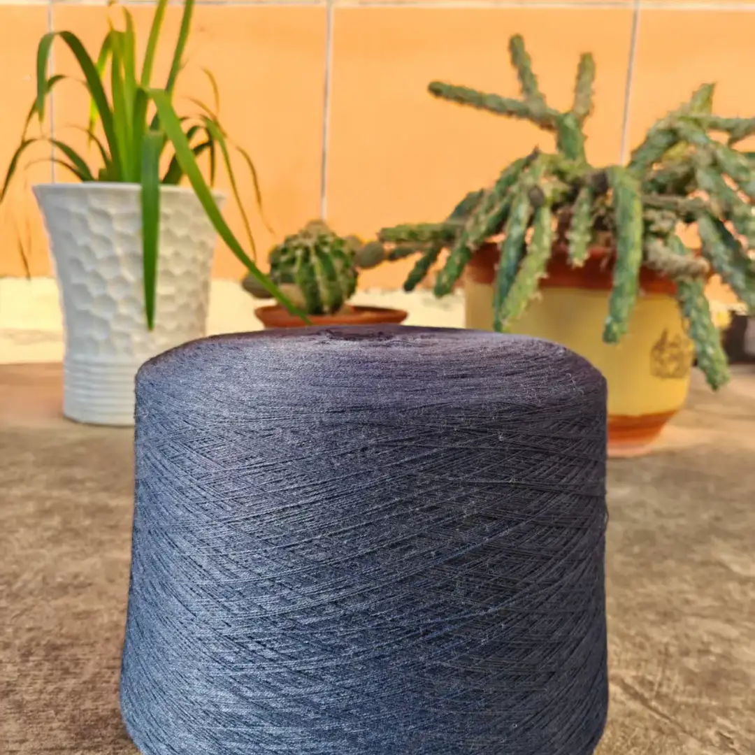 China Yarn for Full-Zipper Cardigan (Sweater),Half-Zipper Cardigan (Sweater),Shirt Long Sleeve Zipper (Sweater) Ring Spun Regular Yarn Recycled Polyester BCI Cotton dark blue color buy from China wholesaler bulk order at wholesale price free worldwide shipping Alibaba