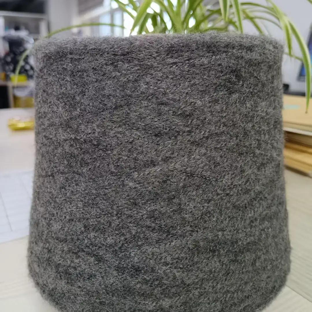 China Yarn for Ladies Vest (Sweater),Men’s Vest (Sweater),Open Cardigan (Sweater),Full-Zipper Cardigan (Sweater),Half-Zipper Cardigan (Sweater),Shirt Long Sleeve Button (Sweater) Mossy Yarn Fancy Yarn Acrylic Nylon Wool Spandex gray color buy from China wholesaler bulk order at wholesale price free worldwide shipping Alibaba