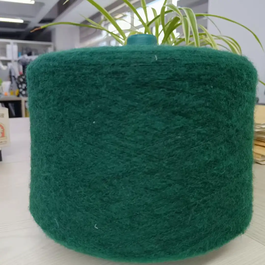 China Yarn for Ladies Vest (Sweater),Men’s Vest (Sweater),Open Cardigan (Sweater),Full-Zipper Cardigan (Sweater),Half-Zipper Cardigan (Sweater),Shirt Long Sleeve Button (Sweater) Mossy Yarn Fancy Yarn Polyester Acrylic Wool Spandex green color buy from China wholesaler bulk order at wholesale price free worldwide shipping Alibaba
