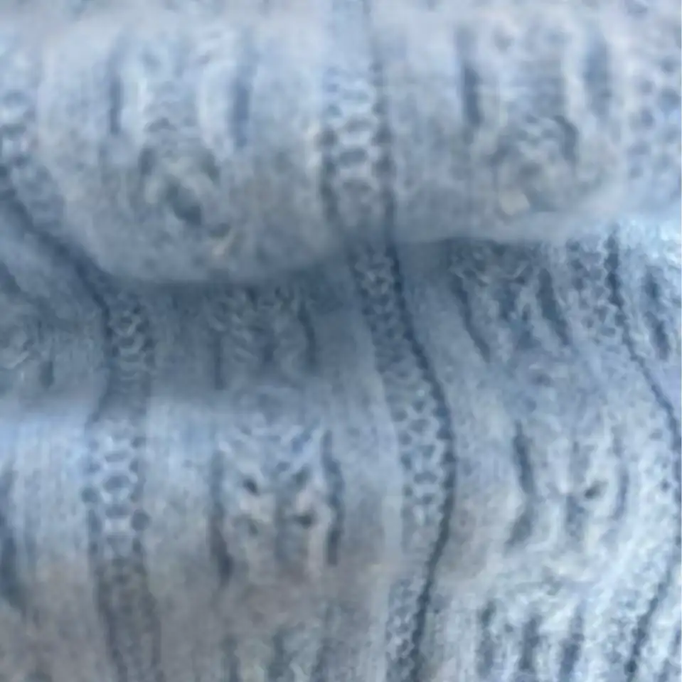 China Yarn for Round Neck Pullover (Sweater),Hoodie  (Sweater),Dresses (Pullover) (Sweater),Tie-Front Top (Sweater) Mossy Yarn Fancy Yarn Polyester Graphene Acrylic Elastane Wool blue color buy from China wholesaler bulk order at wholesale price free worldwide shipping Alibaba