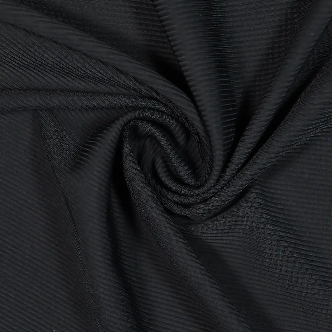 China Fabric for T-Shirt,Polo Shirt Rib Knit Fabric Polyester Spandex black color buy from China wholesaler bulk order at wholesale price free worldwide shipping Alibaba