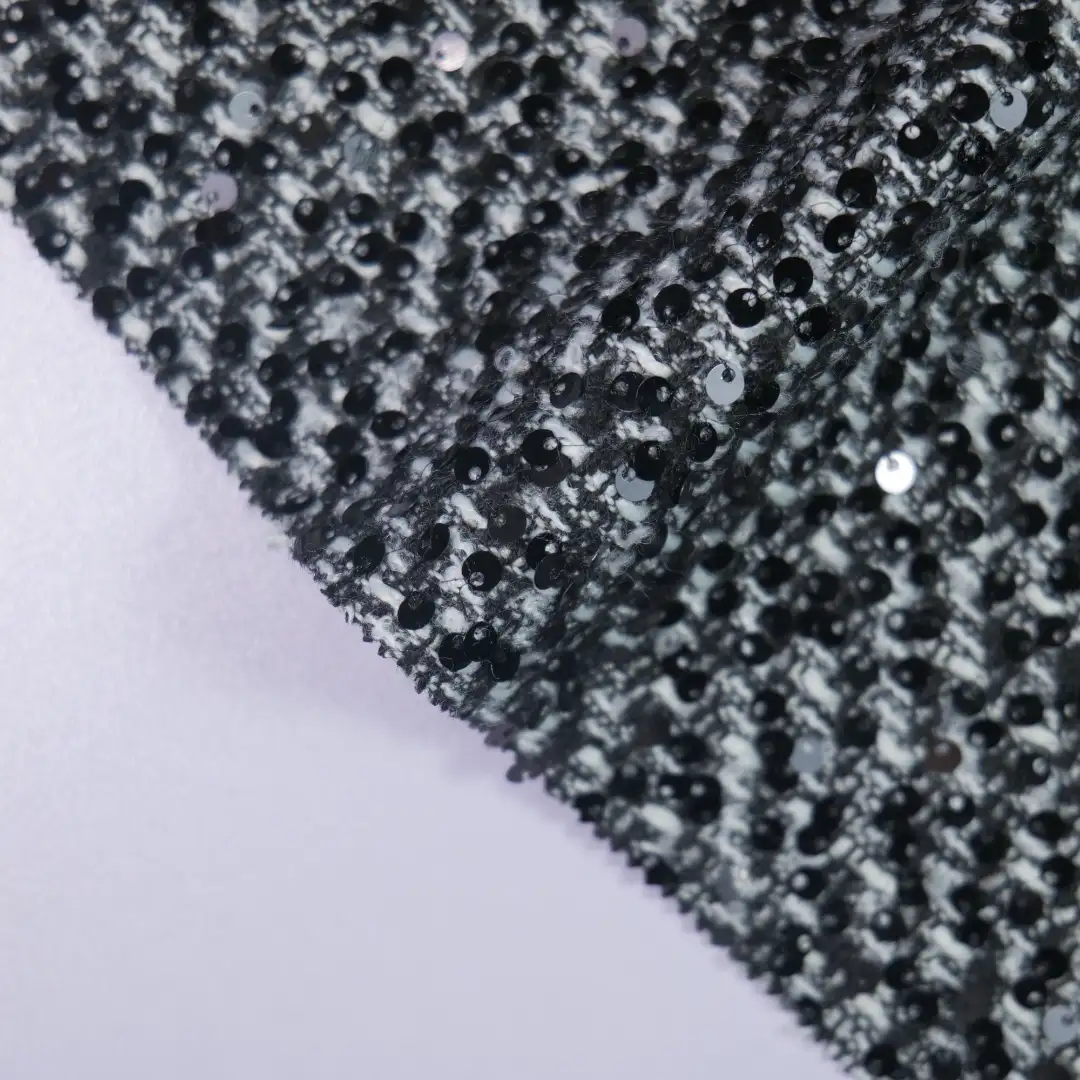 China Fabric for Skirt,Overcoat,Open Cardigan (Sweater) Chanel-Style Fabric Woolen Polyester dark grey color buy from China wholesaler bulk order at wholesale price free worldwide shipping Alibaba