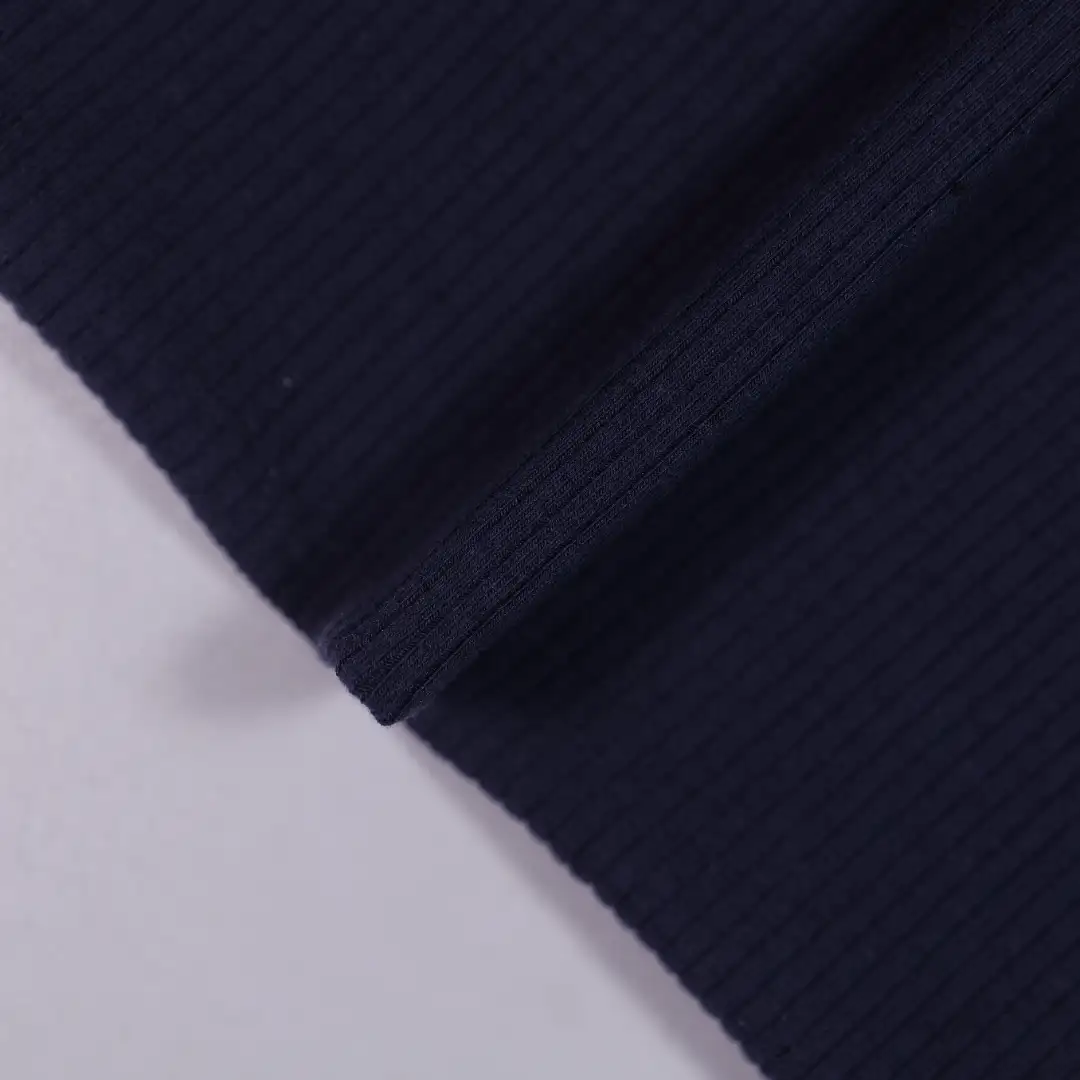 China Fabric for Open Cardigan (Sweater),Crew Neck Pullover (Sweater),Long Sleeve Base Layer Top Rib Knit Fabric Tencel Cotton Spandex dark blue color buy from China wholesaler bulk order at wholesale price free worldwide shipping Alibaba