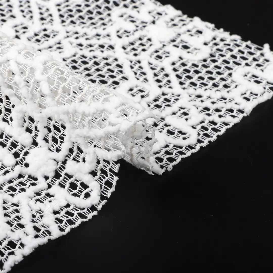 China Fabric for Shirt,Blouse,Crop Top,Skirt,Waist coat Lace Knit Fabric Polyester Cotton white color buy from China wholesaler bulk order at wholesale price free worldwide shipping Alibaba