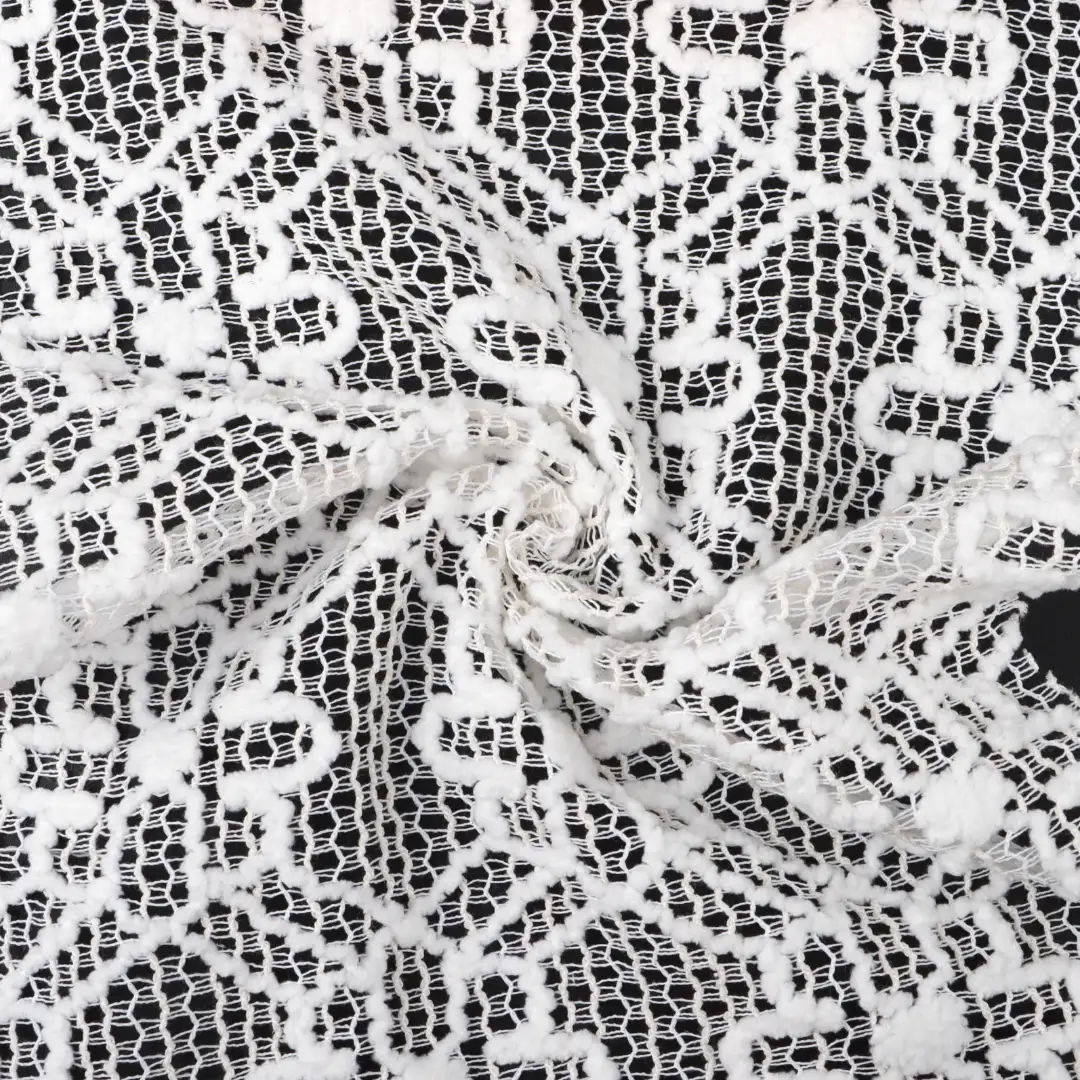 China Fabric for Shirt,Blouse,Crop Top,Skirt,Waist coat Lace Knit Fabric Polyester Cotton white color buy from China wholesaler bulk order at wholesale price free worldwide shipping Alibaba