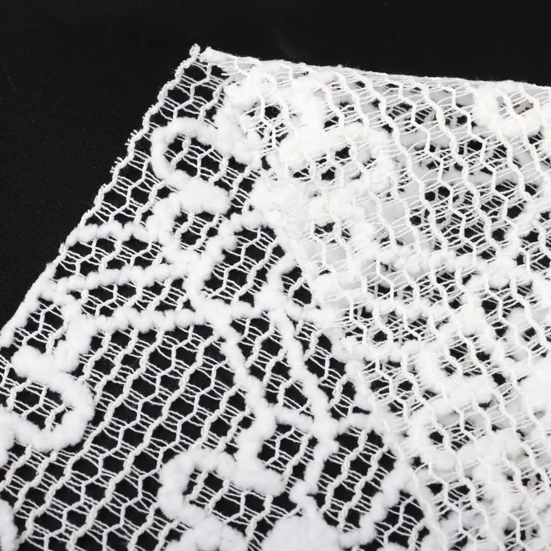 China Fabric for Shirt,Blouse,Crop Top,Skirt,Waist coat Lace Knit Fabric Polyester Cotton white color buy from China wholesaler bulk order at wholesale price free worldwide shipping Alibaba
