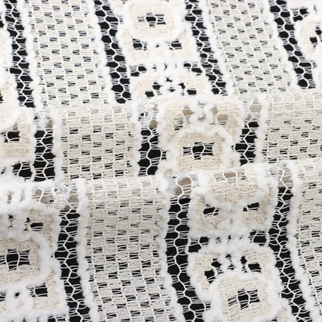 China Fabric for Shirt,Tank Top,Blouse,Skirt,Shorts Lace Knit Fabric Polyester Cotton cream color buy from China wholesaler bulk order at wholesale price free worldwide shipping Alibaba
