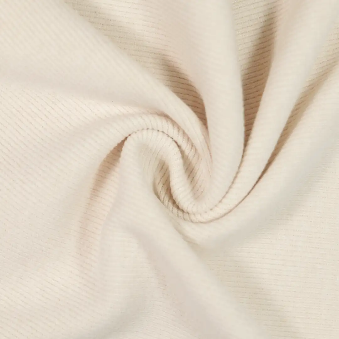 China Fabric for Hoodie,Loungewear Rib Knit Fabric Rayon Nylon Polyester Spandex Beige color buy from China wholesaler bulk order at wholesale price free worldwide shipping Alibaba