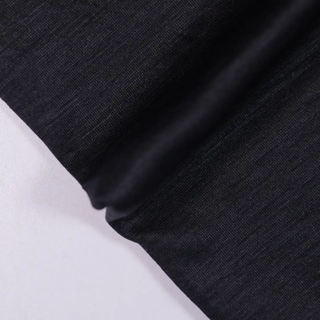 China Fabric for T-Shirt Rib Knit Fabric Polyester black color buy from China wholesaler bulk order at wholesale price free worldwide shipping Alibaba