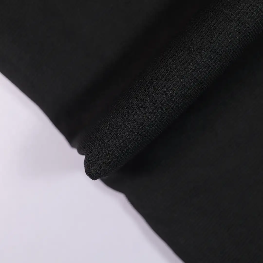 China Fabric for T-Shirt Rib Knit Fabric Polyester black color buy from China wholesaler bulk order at wholesale price free worldwide shipping Alibaba