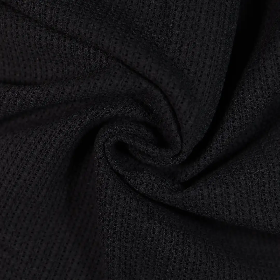 China Fabric for T-Shirt,Skirt,Tie-Front Cardigan (Sweater) Rib Knit Fabric Polyester black color buy from China wholesaler bulk order at wholesale price free worldwide shipping Alibaba