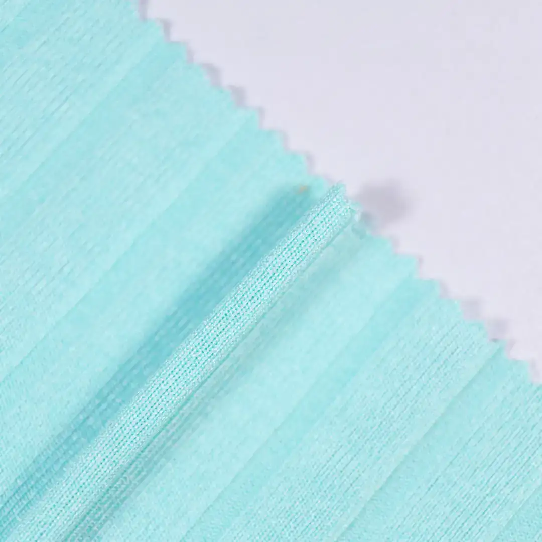 China Fabric for T-Shirt,Over Shirt,Backless Beach Dress Rib Knit Fabric Polyester Spandex cyan color buy from China wholesaler bulk order at wholesale price free worldwide shipping Alibaba