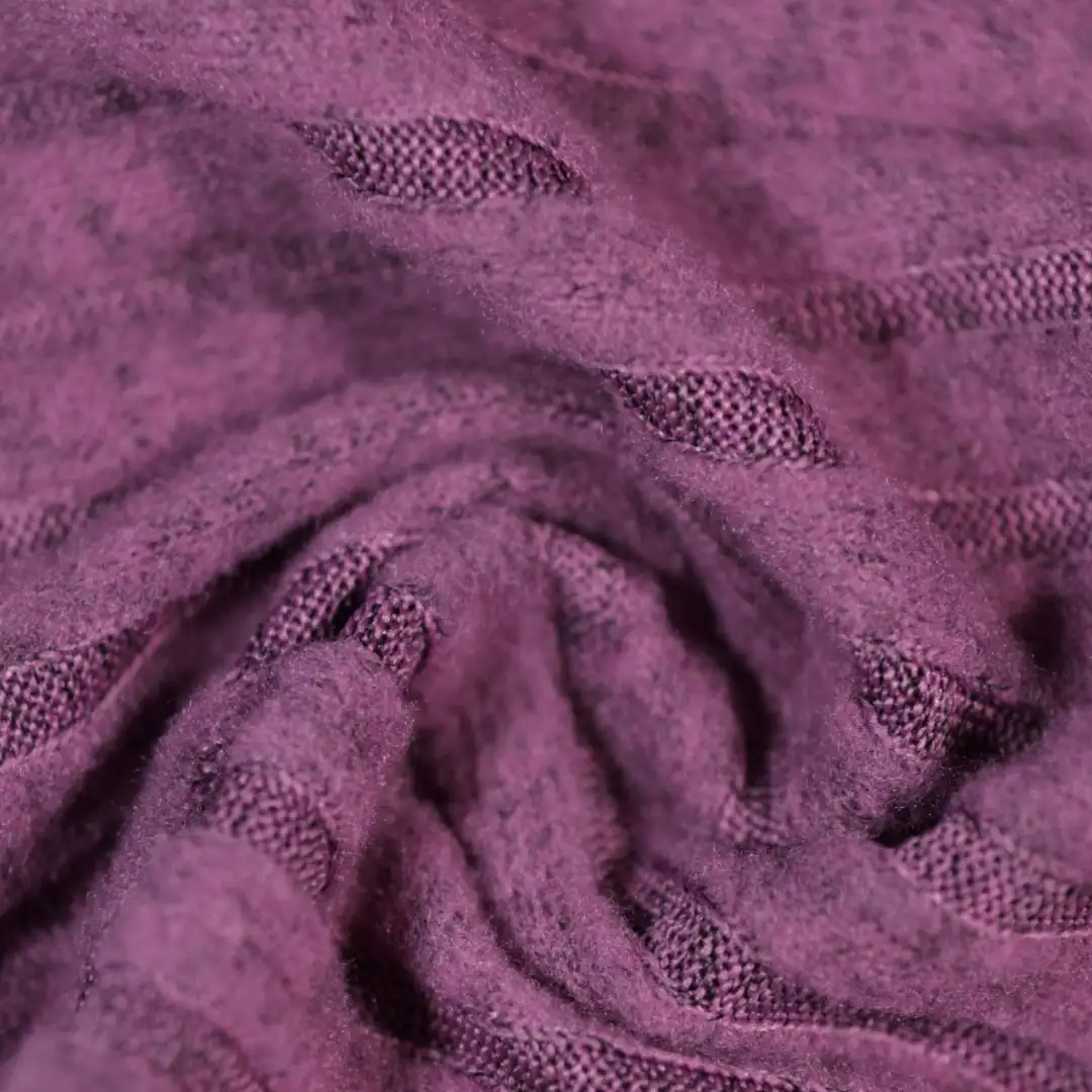 China Fabric for Skirt,Long Sleeve Base Layer Top,Womens High Neck Tight Layer Top Fleece Knit Fabric Polyester Spandex DARK PURPLE color buy from China wholesaler bulk order at wholesale price free worldwide shipping Alibaba