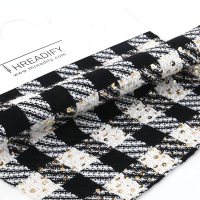 China Fabric for Shirt,Crop Top,Skirt Chanel-Style Fabric Woolen Polyester Viscose Acrylic Polyamide Cotton Wool Black and White color buy from China wholesaler bulk order at wholesale price free worldwide shipping Alibaba