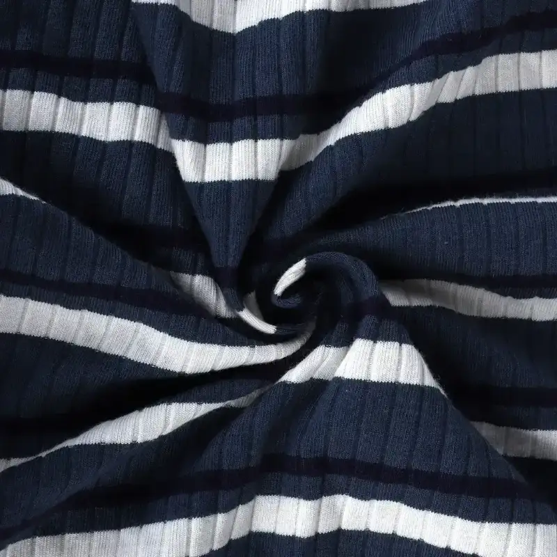 India Fabric for Crop Top,Hoodie,Tank Top Rib Knit Fabric Cotton Spandex Navy/White/Umberblue color buy from India wholesaler bulk order at wholesale price free worldwide shipping Alibaba
