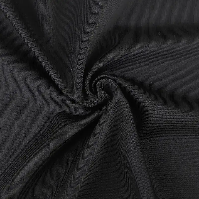 China Fabric for T-Shirt,Pajamas,Loungewear,Yoga Pants,Tracksuits Single Jersey Knit Fabric Polyester Spandex Black color buy from China wholesaler bulk order at wholesale price free worldwide shipping Alibaba