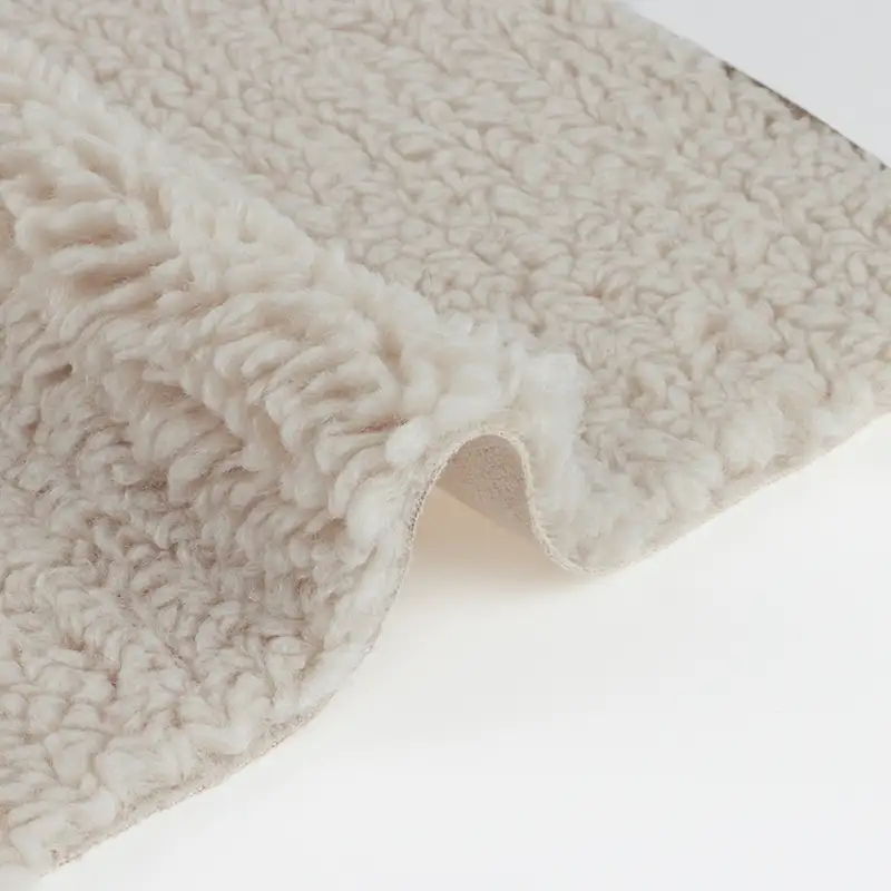 China Fabric for Pants,Blazer Weft Suede Knit Fabric Polyester Beige color buy from China wholesaler bulk order at wholesale price free worldwide shipping Alibaba