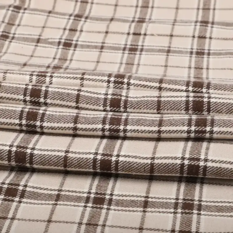 Bangladesh Fabric for Shirt,Crop Top,Skirt,Over Shirt Cotton YD Flannel Natural Woven Fabric BCI Cotton Brown Check color buy from Bangladesh wholesaler bulk order at wholesale price free worldwide shipping Alibaba