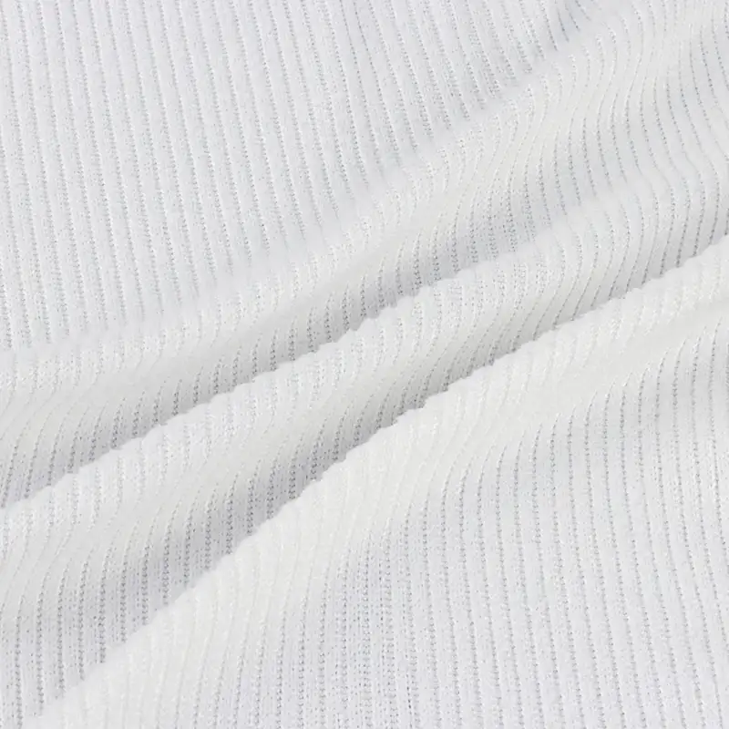 China Fabric for Tank Top,Crop Top,Hoodie Rib Knit Fabric Polyester Spandex White color buy from China wholesaler bulk order at wholesale price free worldwide shipping Alibaba
