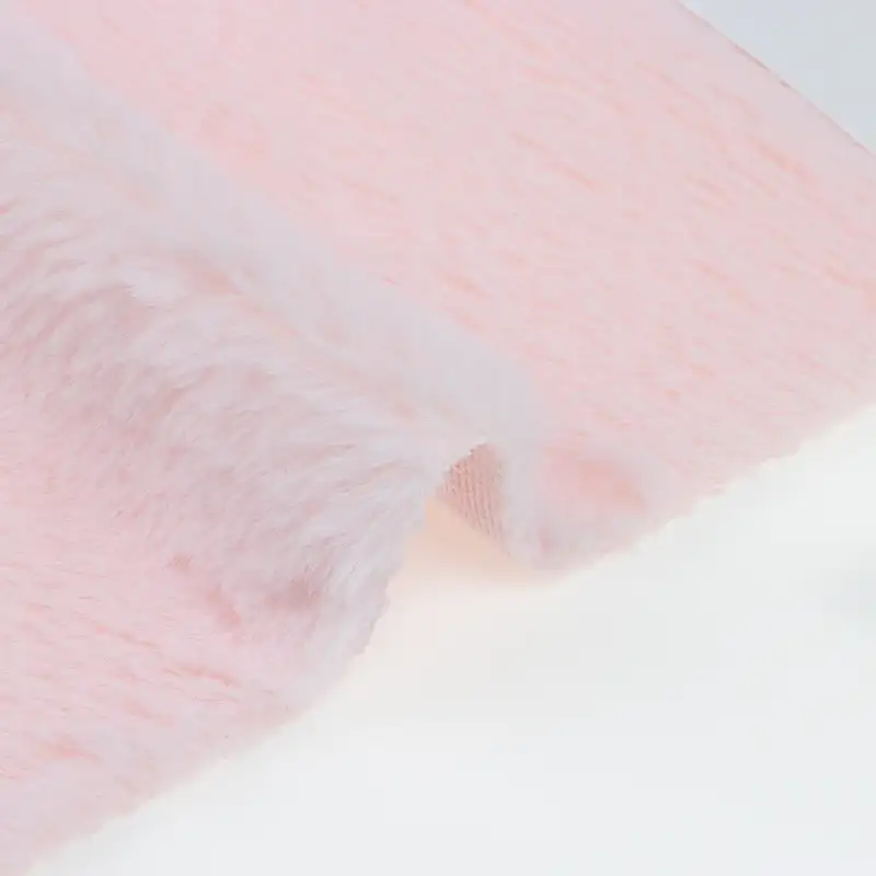 China Fabric for Trench Coat,Overcoat Fake Fur Knit Fabric Polyester Pink color buy from China wholesaler bulk order at wholesale price free worldwide shipping Alibaba