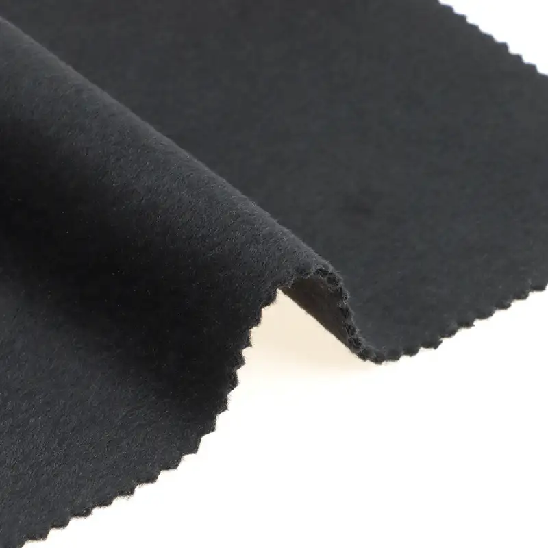 China Fabric for Blazer,Skirt,Hoodie Knit Woolen Fabric Woolen Wool Polyester Chemical Fiber Black color buy from China wholesaler bulk order at wholesale price free worldwide shipping Alibaba
