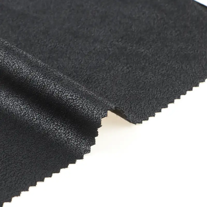 China Fabric for Pants,Blazer Weft Suede Knit Fabric Polyester Black color buy from China wholesaler bulk order at wholesale price free worldwide shipping Alibaba