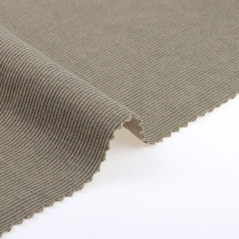 China Fabric for Tank Top,Crop Top,Hoodie Rib Knit Fabric Cotton Spandex Green color buy from China wholesaler bulk order at wholesale price free worldwide shipping Alibaba