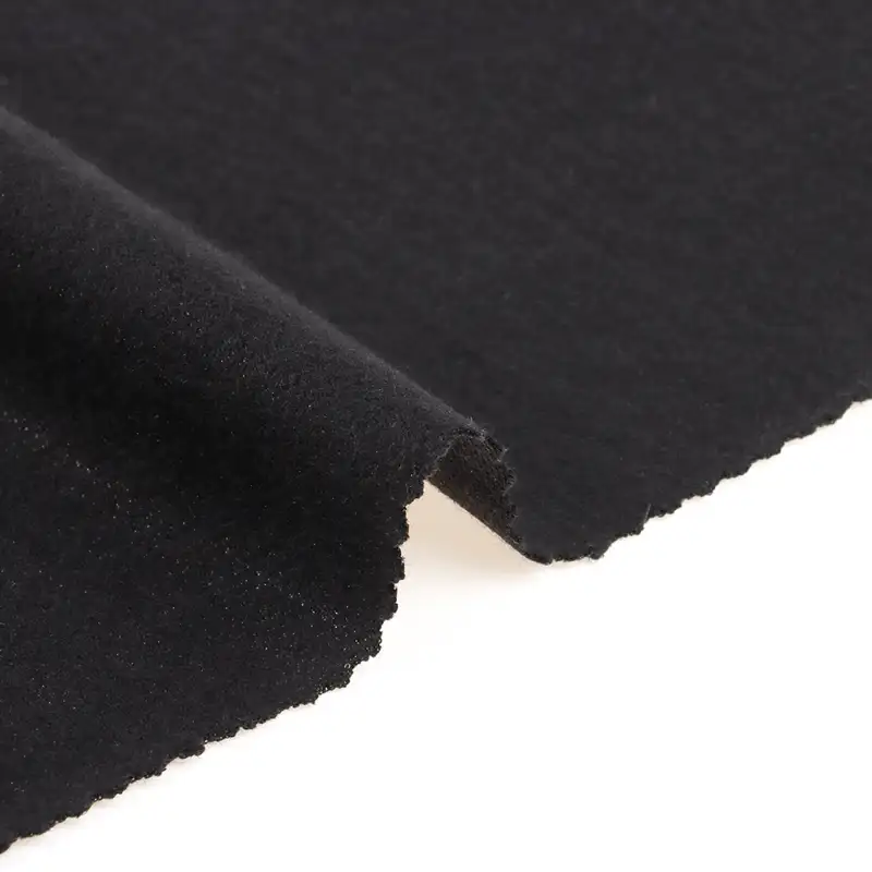 China Fabric for Suit Trouser,Blazer Ponte Roma Knit Fabric Acrylic Wool Modal Nylon Black color buy from China wholesaler bulk order at wholesale price free worldwide shipping Alibaba