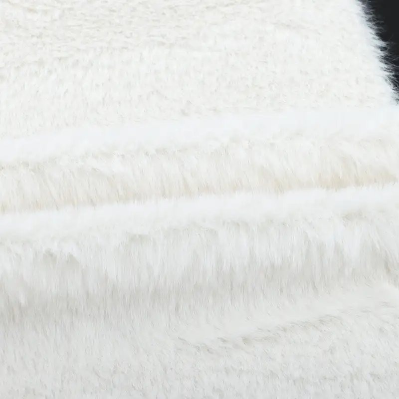 China Fabric for Trench Coat,Overcoat Fake Fur Knit Fabric Polyester Off-white color buy from China wholesaler bulk order at wholesale price free worldwide shipping Alibaba