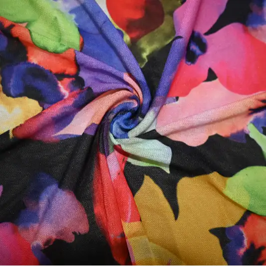 India Fabric for Sports Bras,Yoga Clothes,Swim Shorts Mesh Knit Fabric Polyester Print Purple color buy from India wholesaler bulk order at wholesale price free worldwide shipping Alibaba