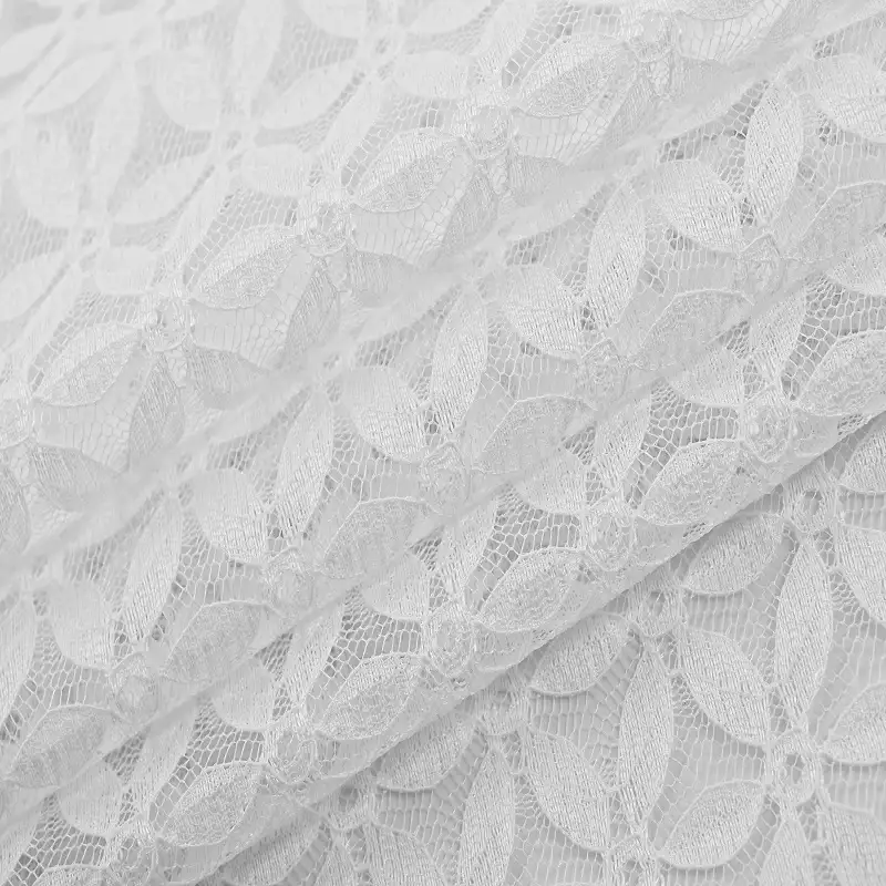 China Fabric for Shirt,T-Shirt,Skirt Lace Knit Fabric Polyester Spandex White color buy from China wholesaler bulk order at wholesale price free worldwide shipping Alibaba