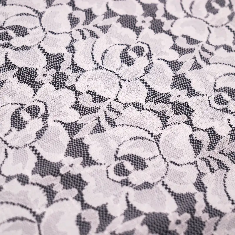 China Fabric for Shirt,Skirt Lace Knit Fabric Nylon Polyester White color buy from China wholesaler bulk order at wholesale price free worldwide shipping Alibaba