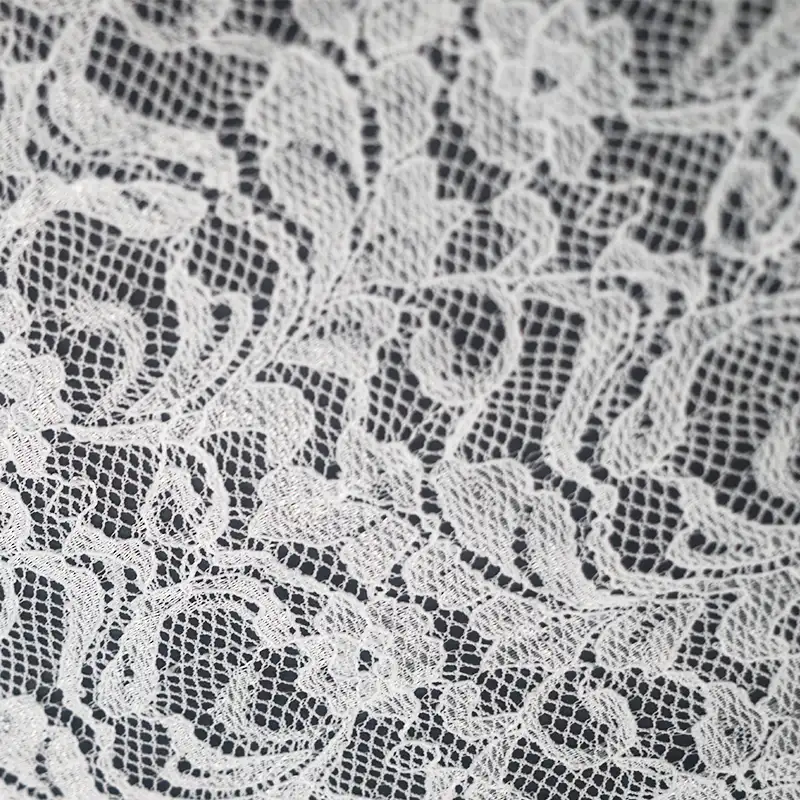 China Fabric for Shirt,Skirt Lace Knit Fabric Nylon Spandex White color buy from China wholesaler bulk order at wholesale price free worldwide shipping Alibaba